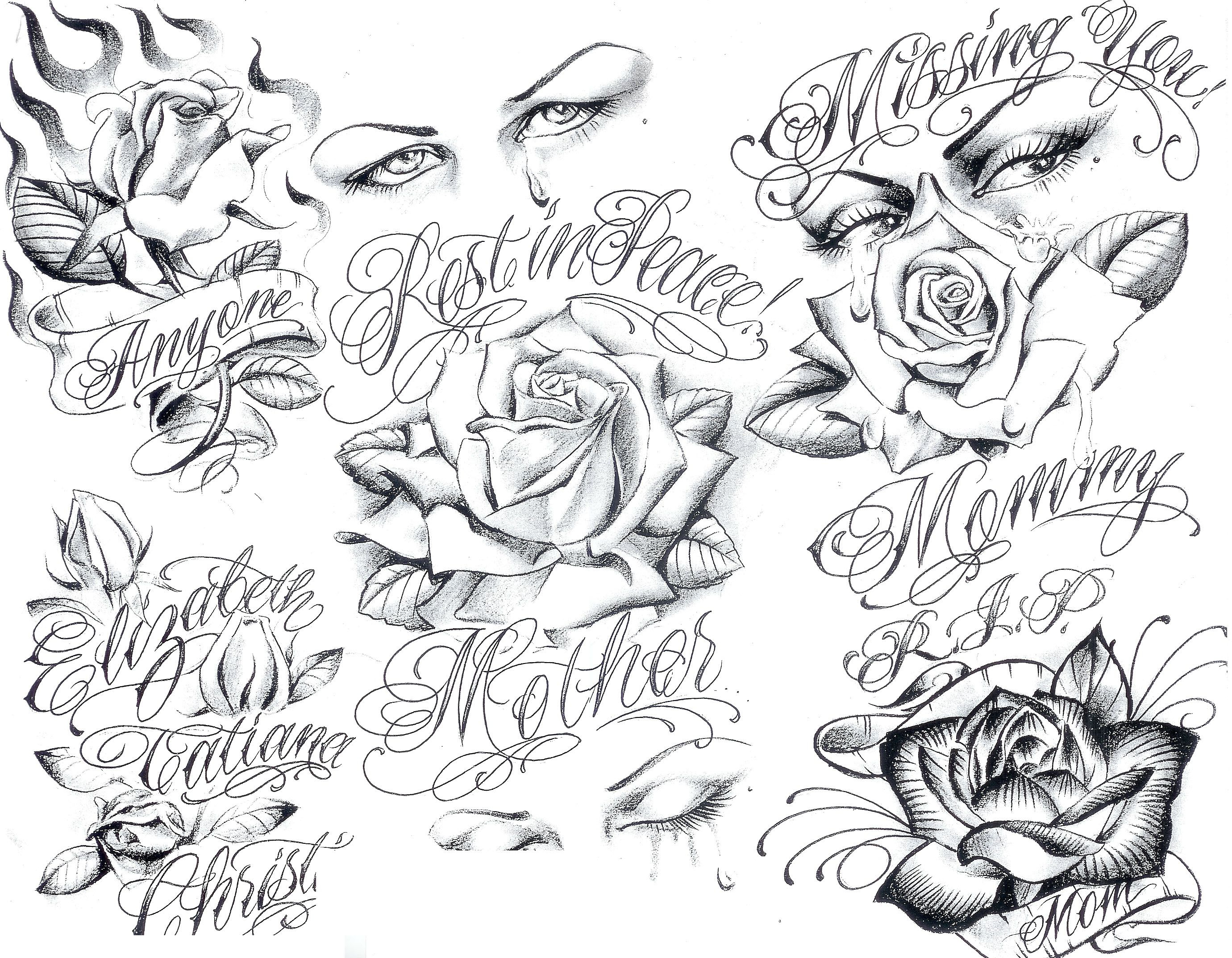 Art Gangster Tattoo Designs Tattoo Flash Boog intended for sizing 2760 X 2147
