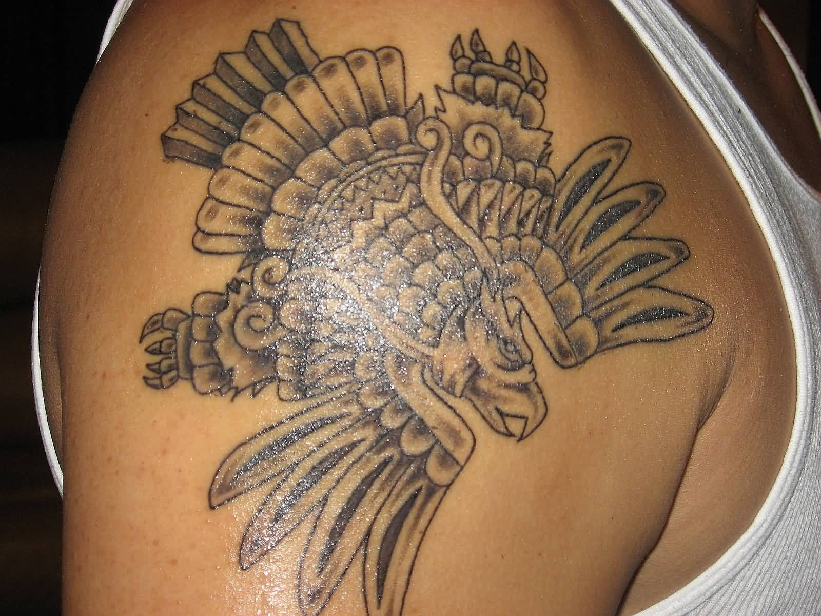 Aztec Flying Bird Tattoo On Right Shoulder Draw Aztec Tattoo with regard to sizing 1600 X 1200