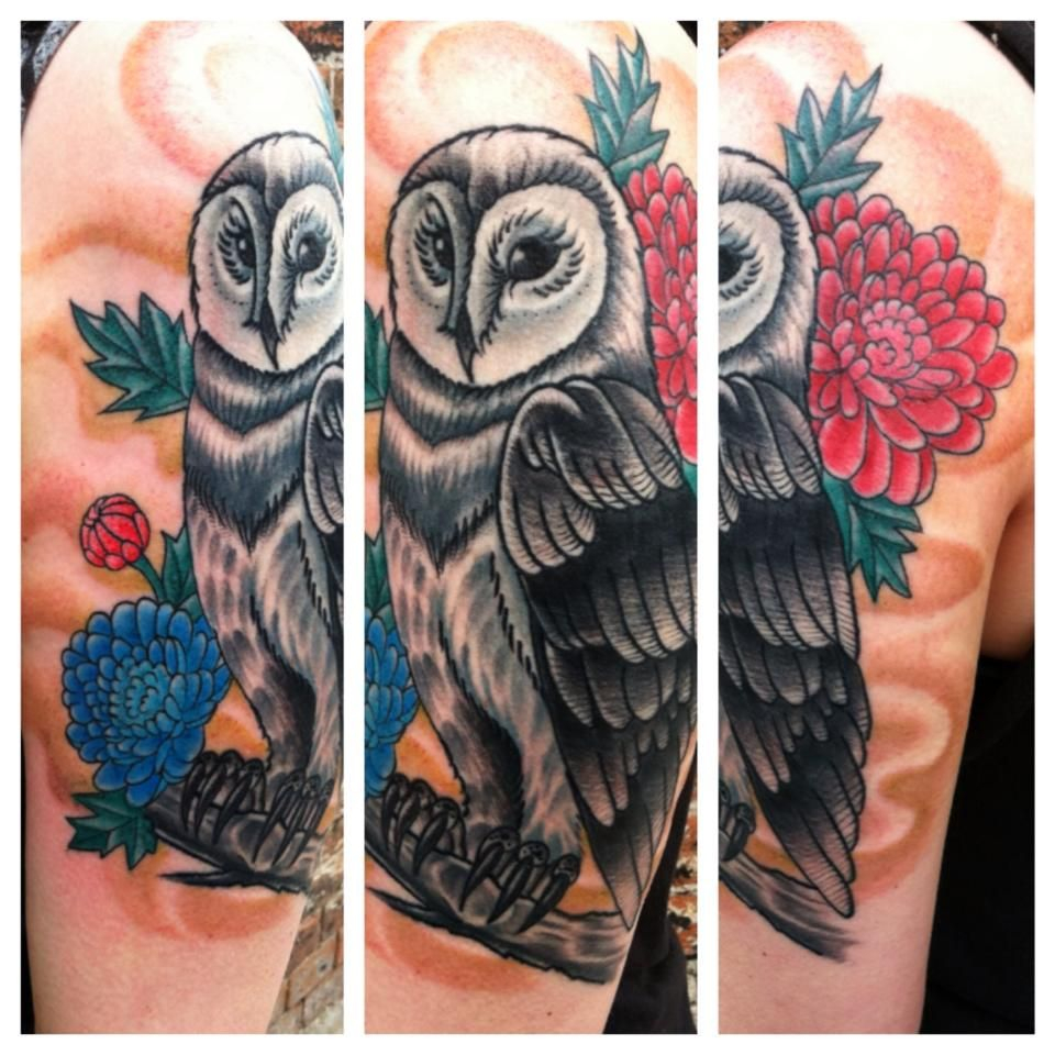 Barn Owl Done Nick At Blue Line Tattoo In La Crosse Wi Animal inside sizing 960 X 960