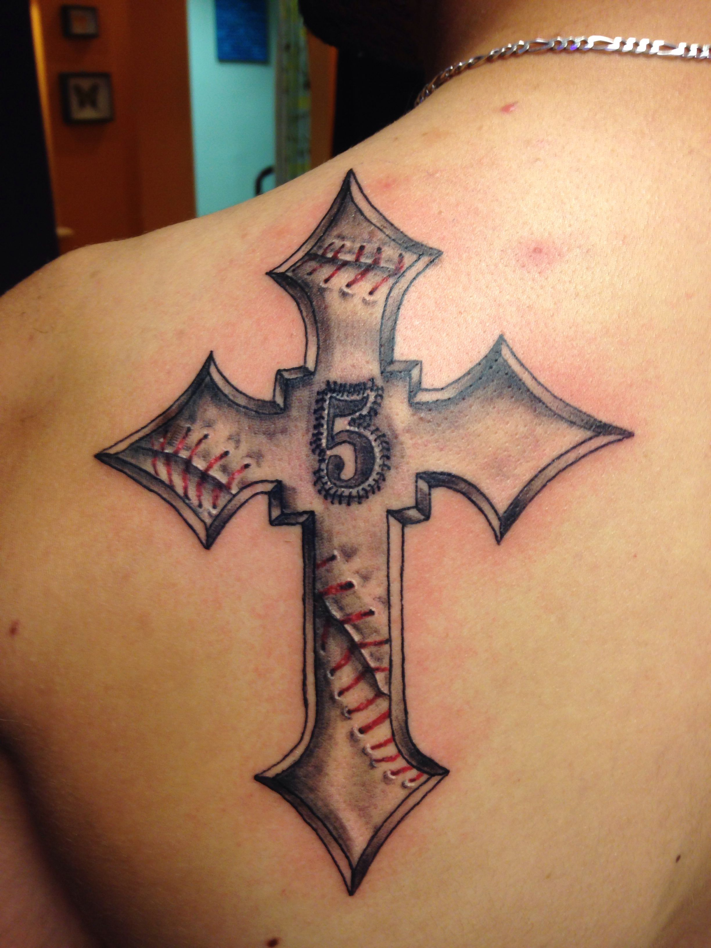 Baseball Cross Memorial Tattoo Jimmy Rekowski Racine Tattoo Ink in proportions 2448 X 3264