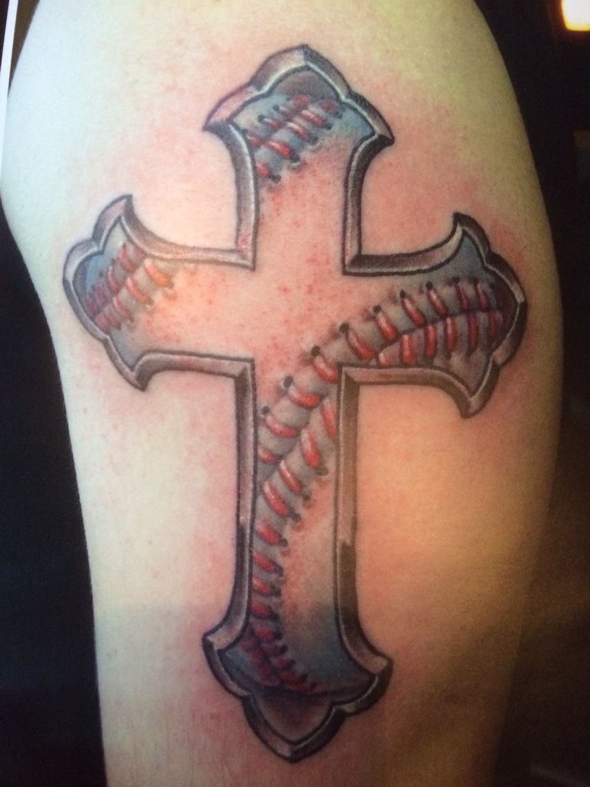 Baseball Cross Tattoo Nephtali Brugueras Jr My Work Baseball regarding sizing 852 X 1136