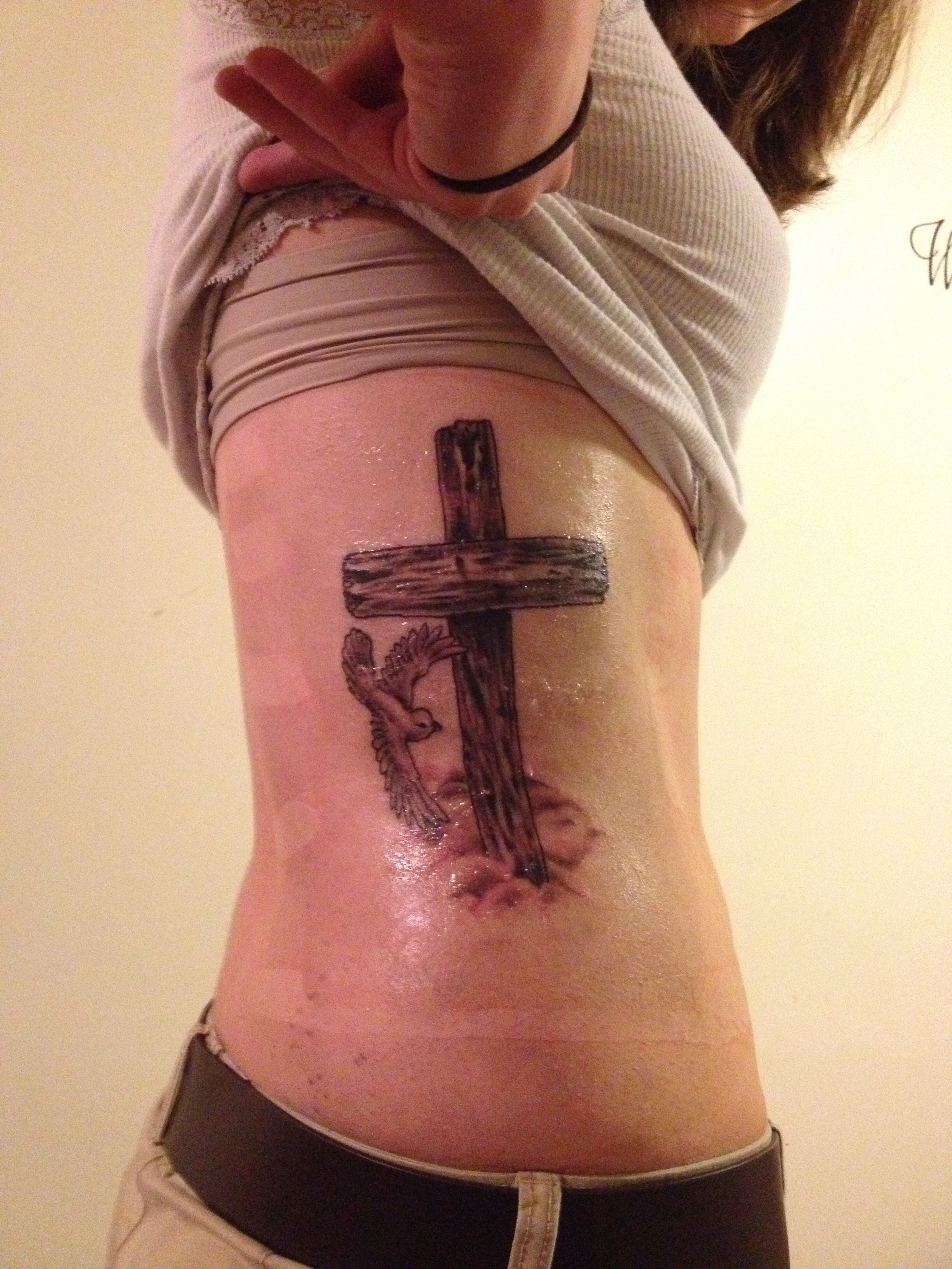 Better Version Of Rugged Cross And Dove Tattoo Tattoos Tattoos within proportions 2448 X 3264