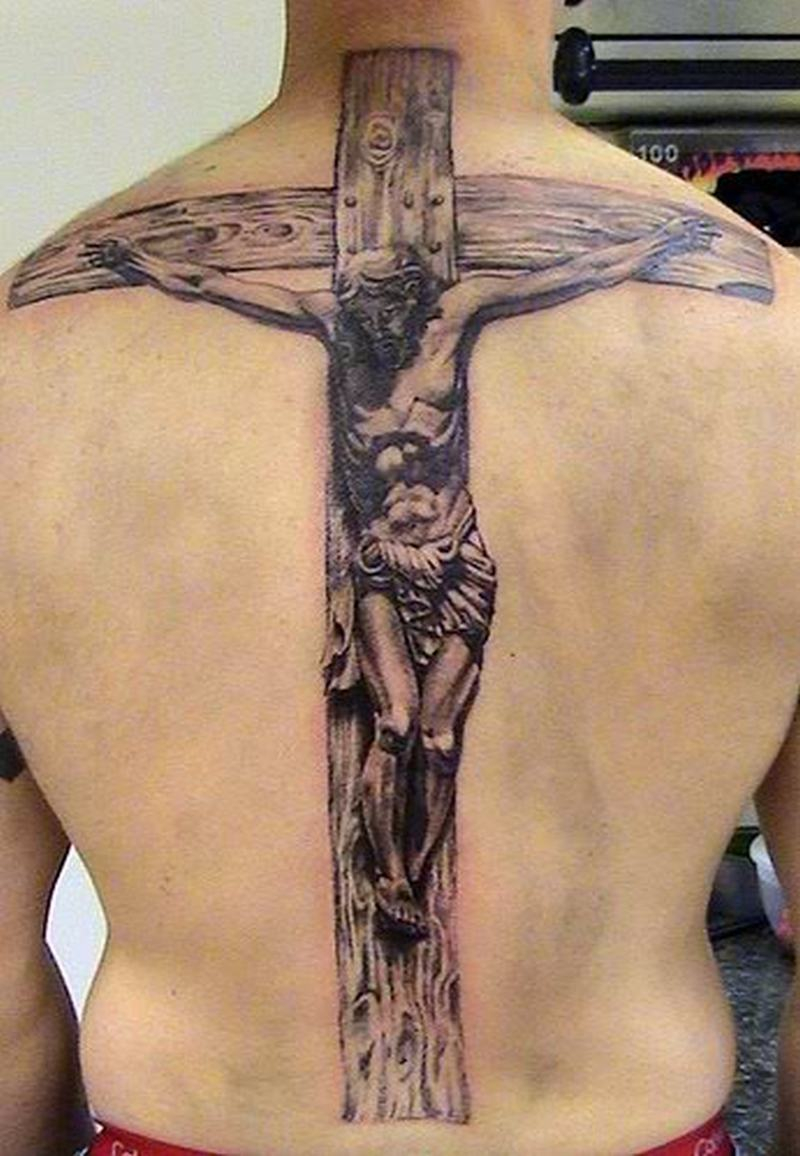 Big Jesus Cross Tattoo On Back Tattoos Book 65000 Tattoos Designs intended for measurements 800 X 1156