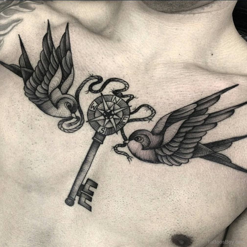 Bird And Key Tattoo On Chest Tattoo Designs Tattoo Pictures regarding size 1010 X 1010