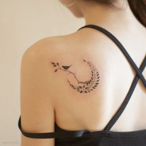 Bird And Moon Tattoo Tattooist intended for dimensions 900 X 900