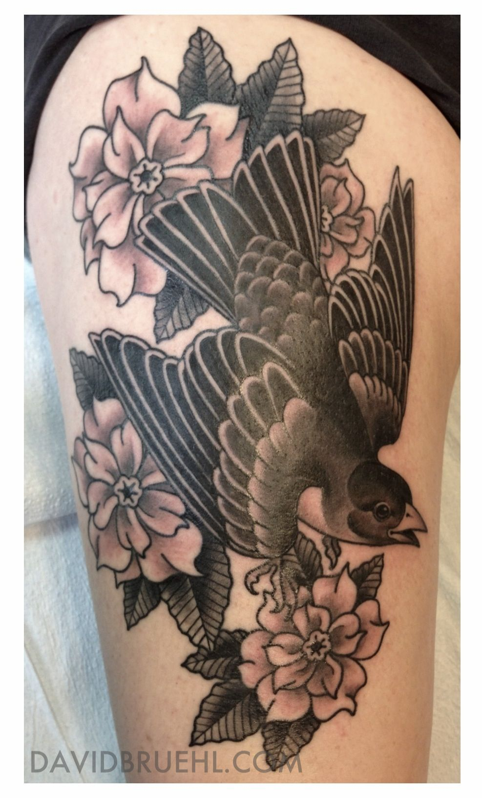 Bird And Wild Roses Tattoo Black And Grey Tattoo Wild Rose regarding dimensions 987 X 1632