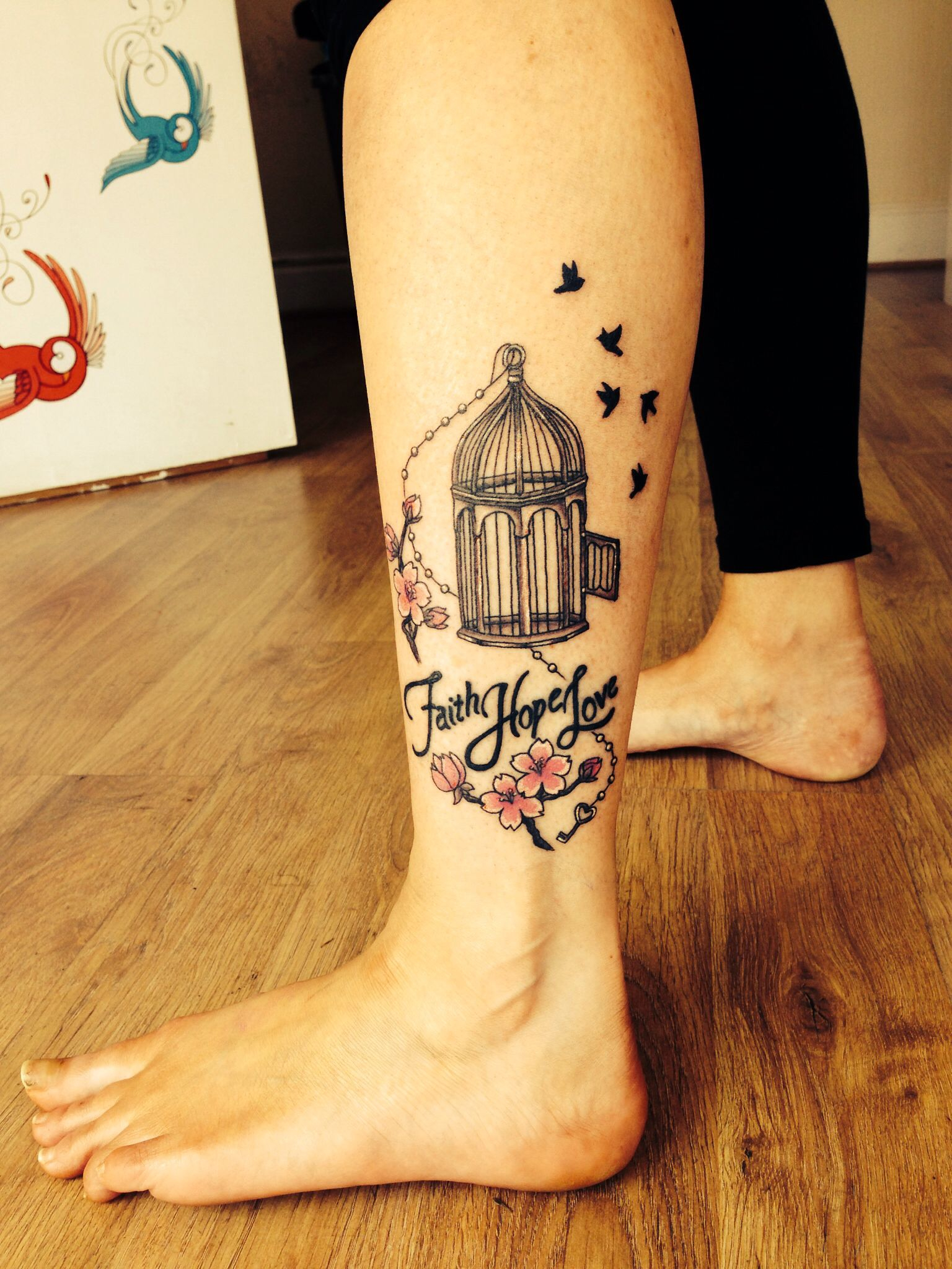 Bird Cage Tattoo Mini Bird Cage With Birds And Faith Love Hope regarding proportions 1536 X 2048
