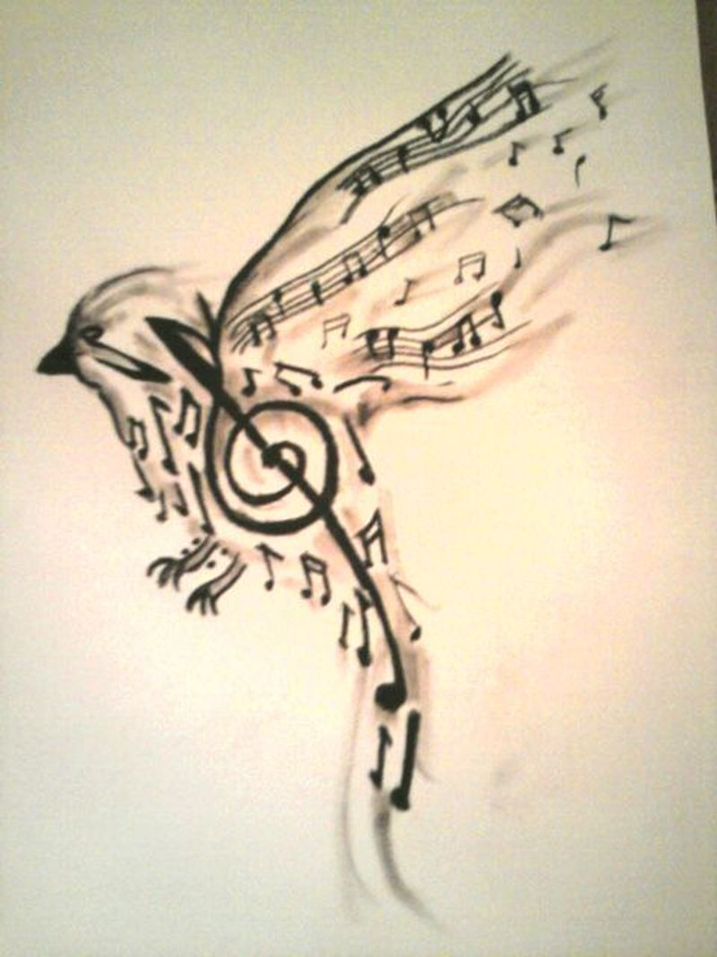 Bird Made Up Of Music Notes Tattoo Design Tattoos Book A Tattoo inside sizing 800 X 1067