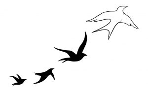 Bird Tattoo Designs In Impressive Ideas Birds 14 Black Four Flying for size 1114 X 708