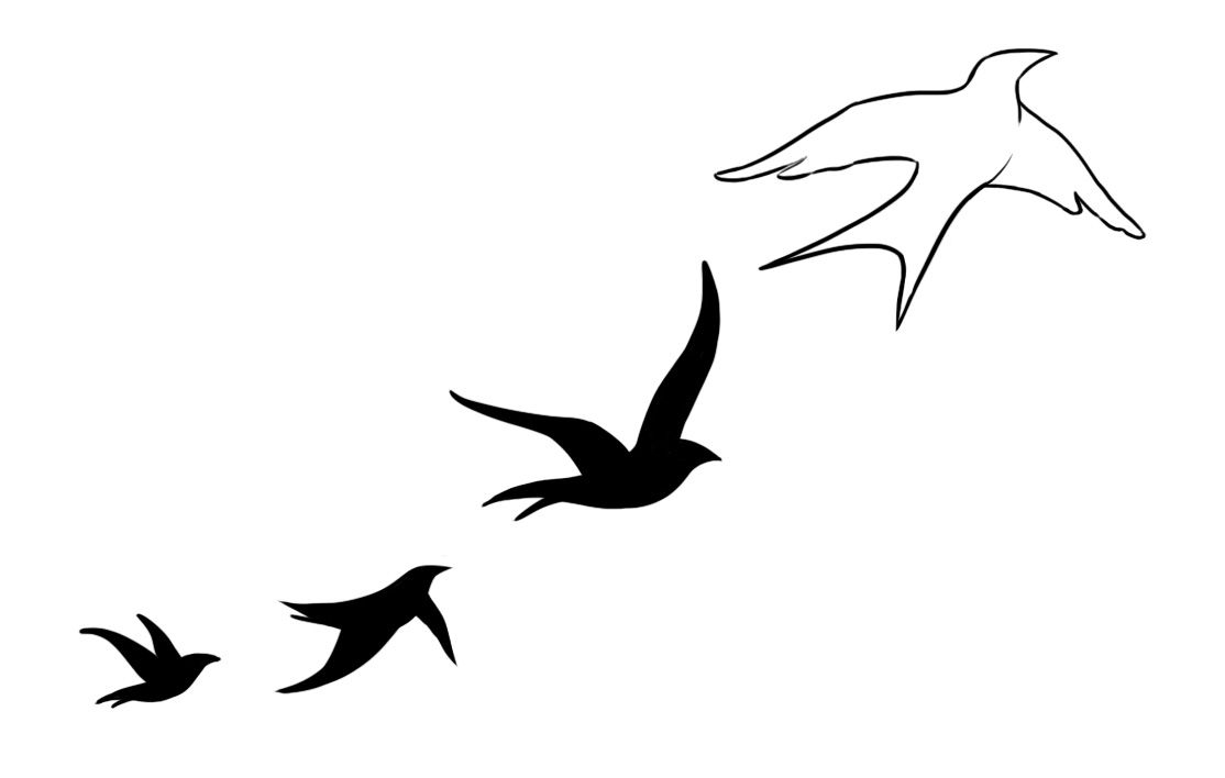 Bird Tattoo Designs In Impressive Ideas Birds 14 Black Four Flying for size 1114 X 708