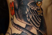 Bird Tattoo Large Colorful Side Tattoo With Crow Flowers Heart with proportions 2304 X 3075
