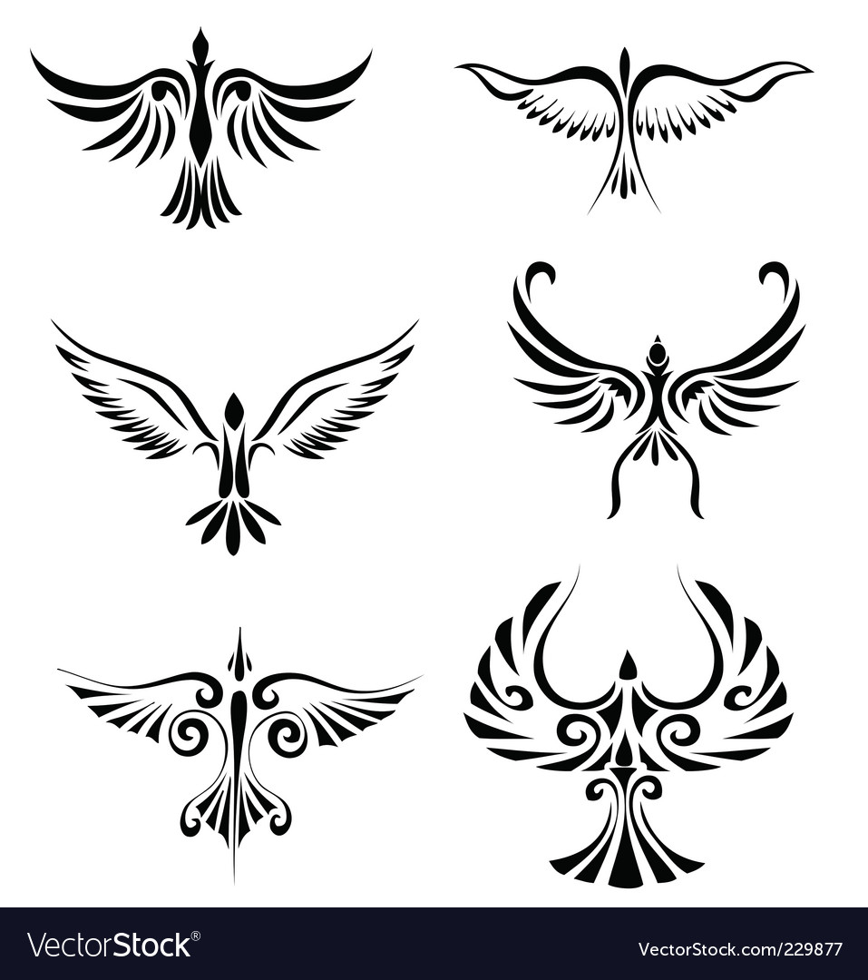 Bird Tribal Tattoo Royalty Free Vector Image Vectorstock with size 957 X 1080