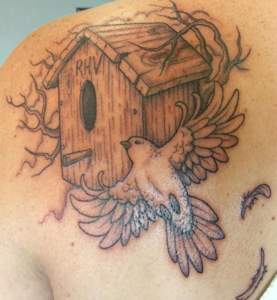 Birdhouse And Canary Tattoos Home Tattoo Tattoos Bird Houses regarding size 885 X 960