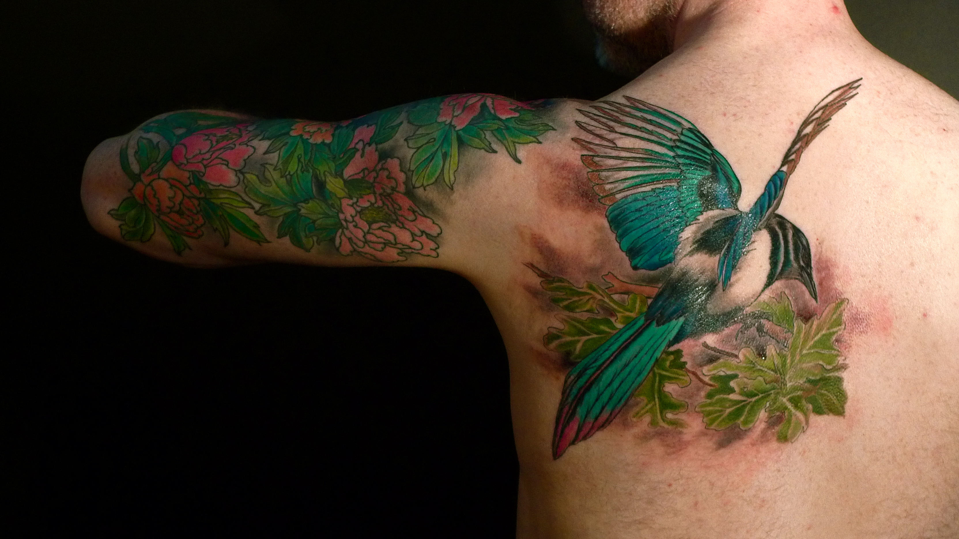 Birds And Flowers Tattoo Tattooing And Art Stephanie Tamez intended for proportions 3328 X 1872