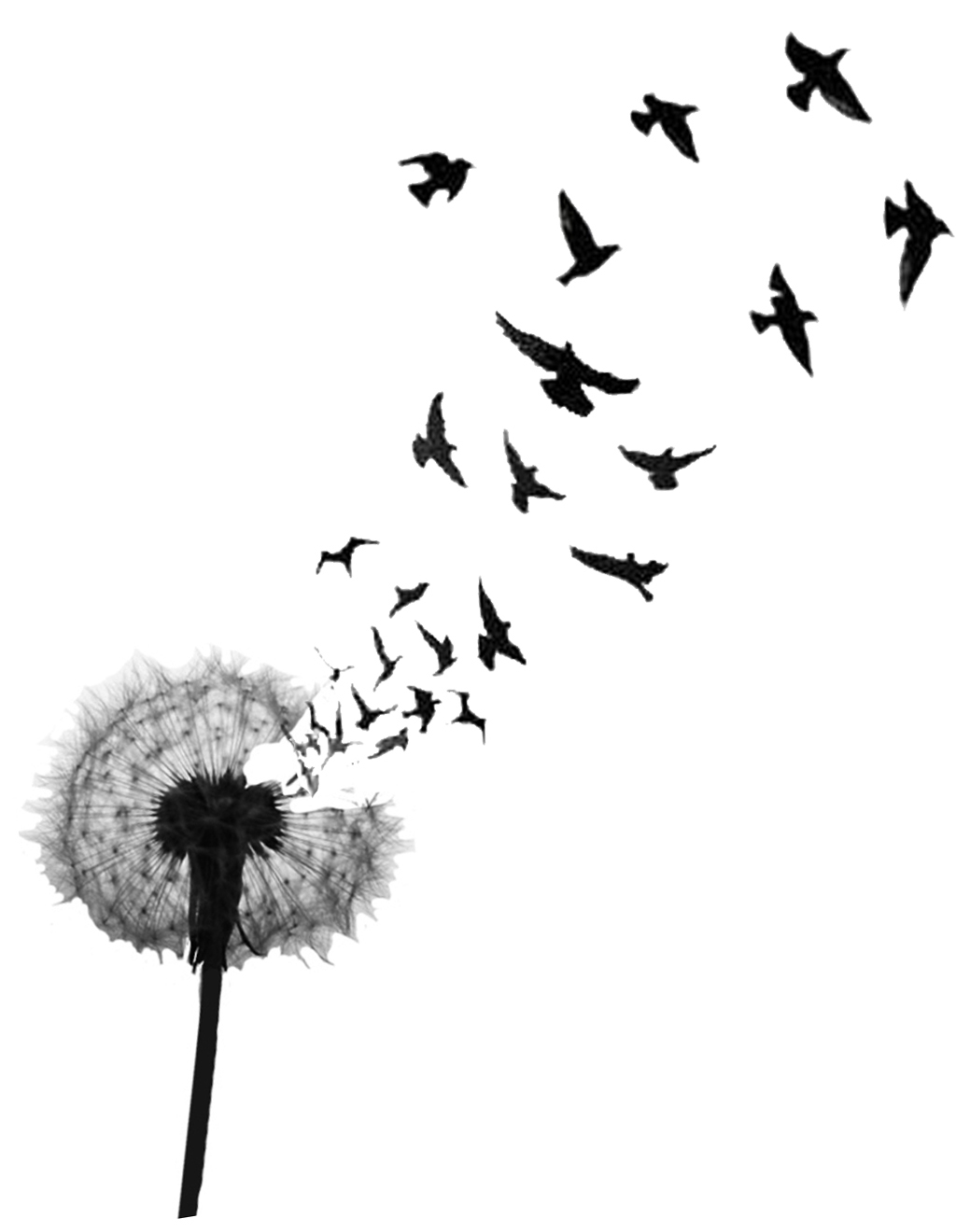 Birds Flying From Dandelion Tattoo Design Idea intended for sizing 1039 X 1320