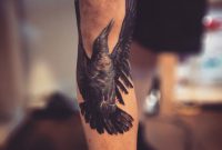 Black And Grey Crowbird Tattoo On Leg Shin Facebook regarding measurements 1774 X 1774