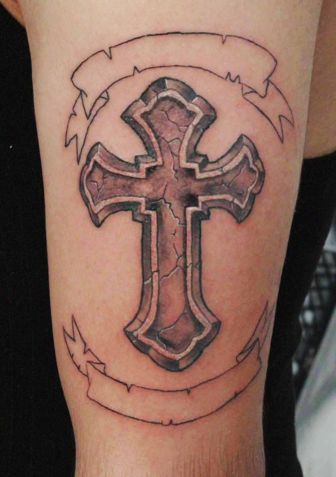 Black And Grey Stone Cross Tattoo My Tattoo Portfolio Tattoos within sizing 1146 X 1626