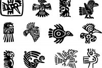 Black Aztec Bird Tattoo Flash Mayan Symbols Mexican with regard to proportions 1300 X 940