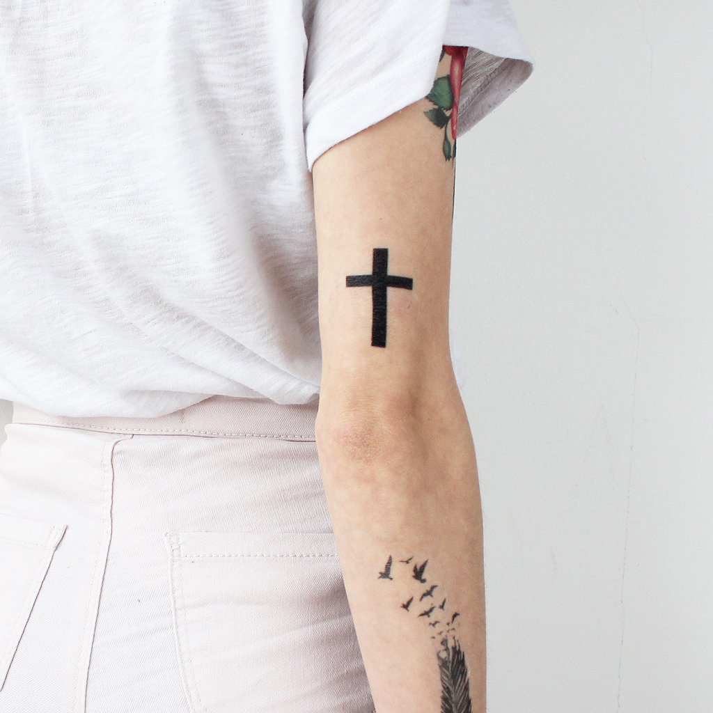 Black Cross Tattoo Set Of 2 Cross Temporary Tattoo Black Etsy within proportions 1024 X 1024