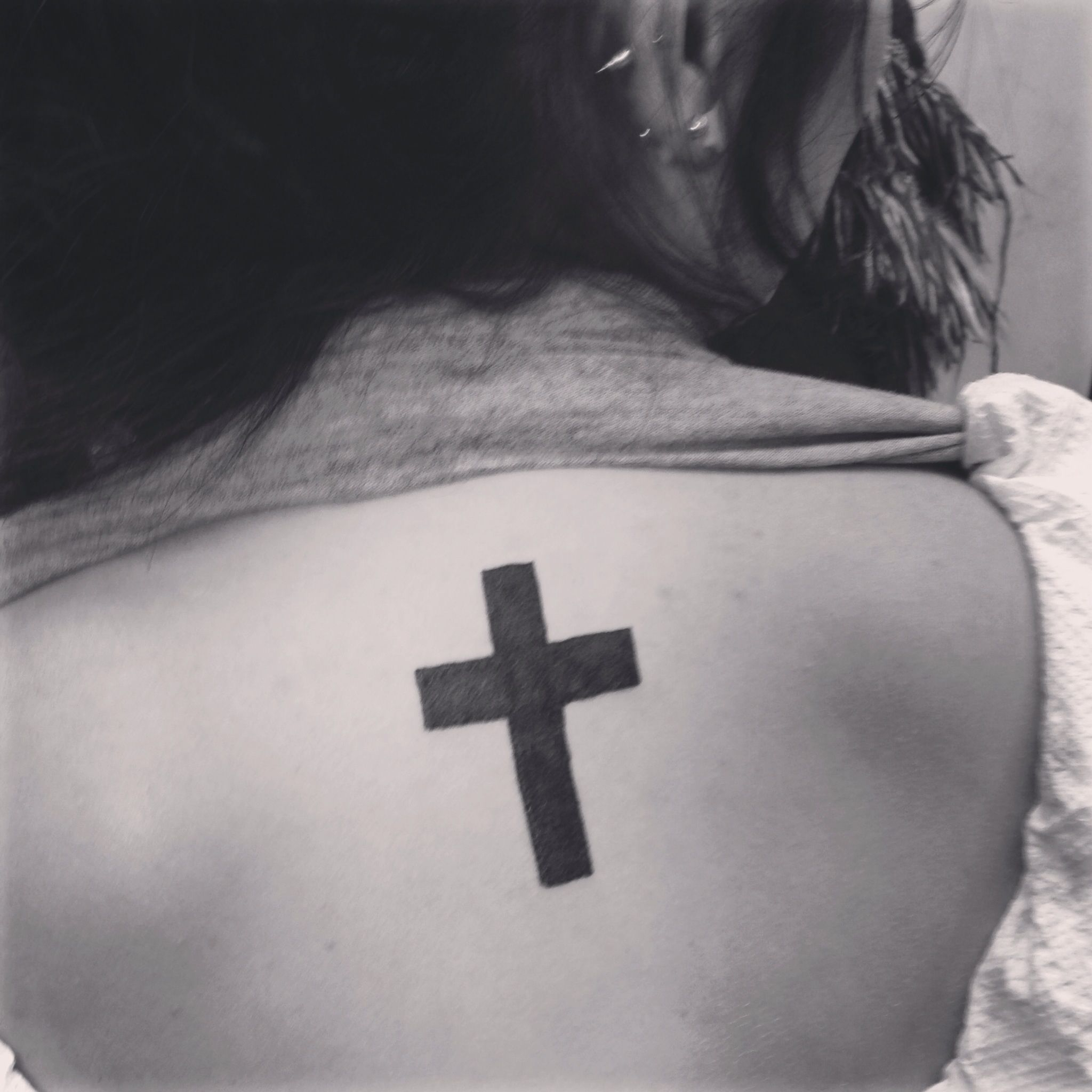 Block Cross Tattoo On My Upper Back Tattoos Tattoos Tattoo intended for dimensions 2048 X 2048