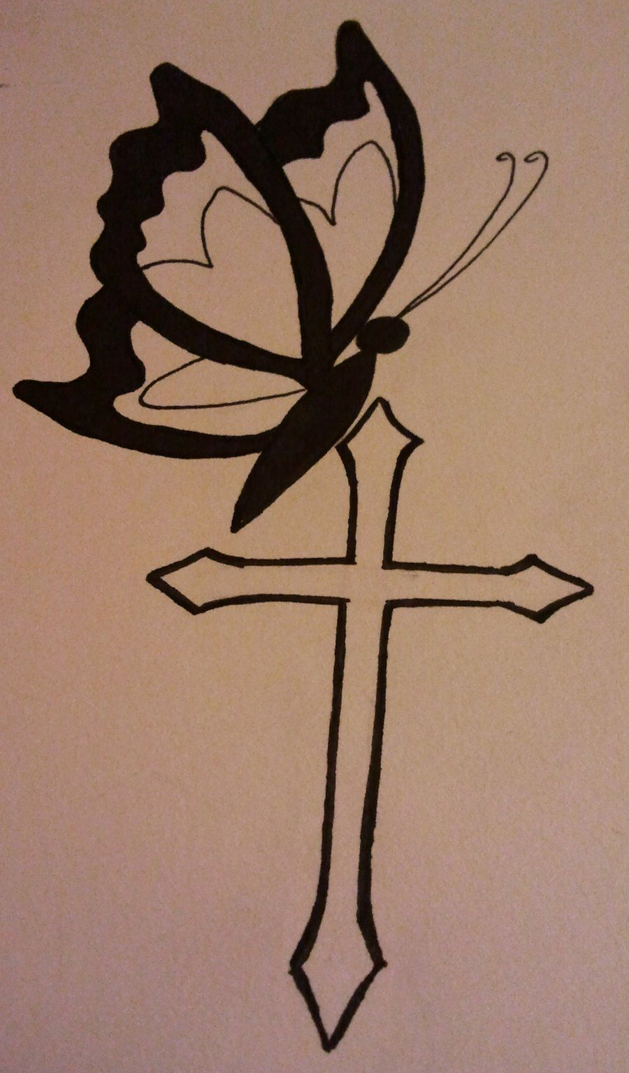 Butterfly Cross Tattoo Idea Virg On Deviantart Cross And pertaining to proportions 900 X 1534