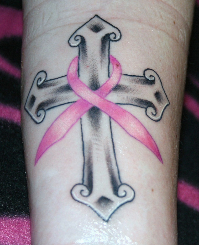 Cancer Ribbon Cross Tattoos Ribbon Tattoos Designs Ideas And Meaning with.....