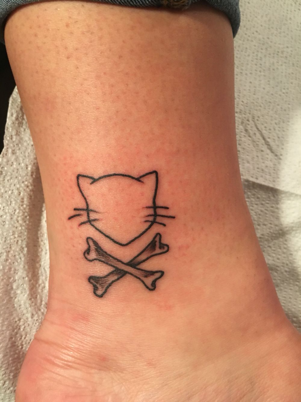 Cat Crossbones Tattoo Tattoos And Piercings Tattoos Cat Tattoo within sizing 1000 X 1334