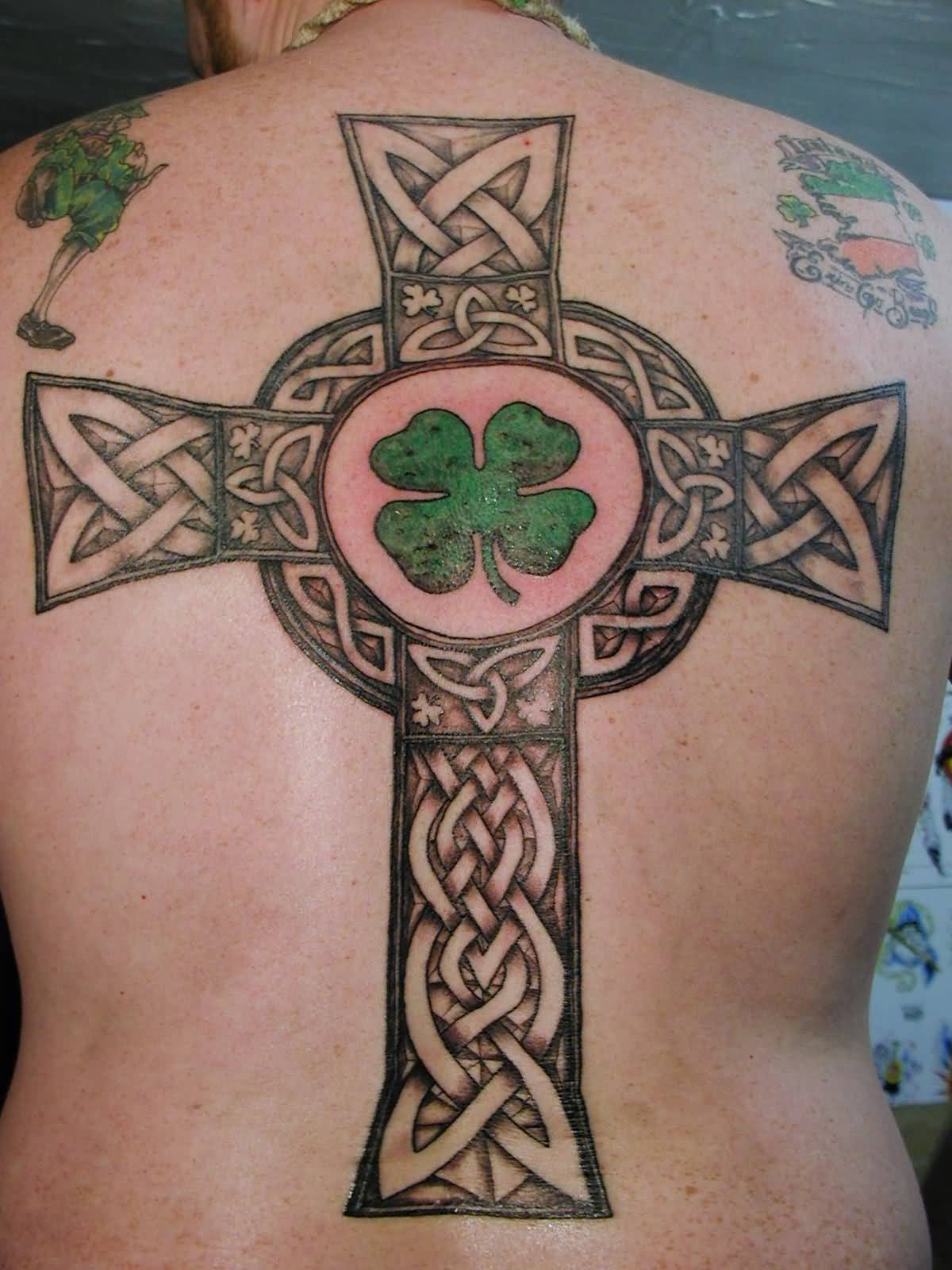 Celtic Cross Shamrock Tattoo Design On Back For Men Golfian with proportions 1200 X 1600