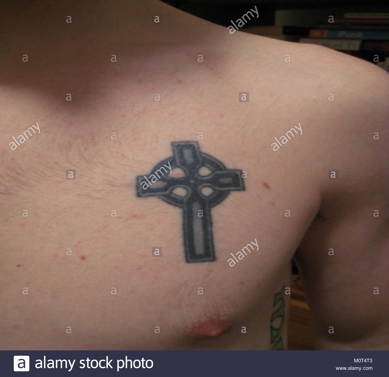 Celtic Cross Tattoo Chest Stock Photo 172634339 Alamy for size 1300 X 1259