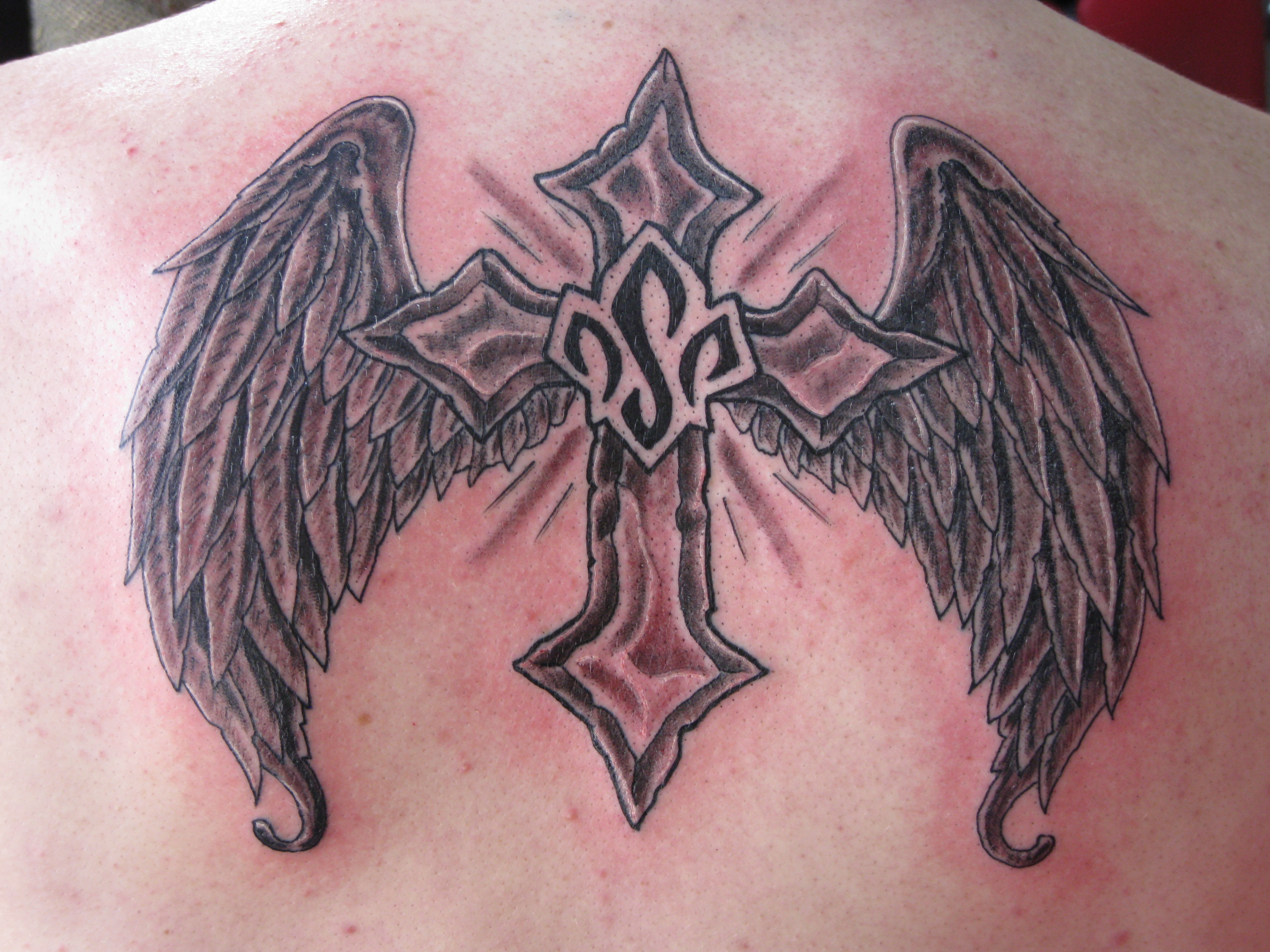 Celtic Cross With Angel Wings Tattoo Tattoo Tes in sizing 3264 X 2448