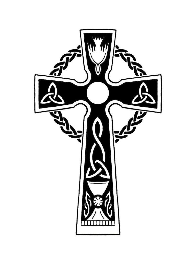 Celtic Cross With Banner Tattoo Celtic Cross With Tribal intended for measurements 772 X 1036