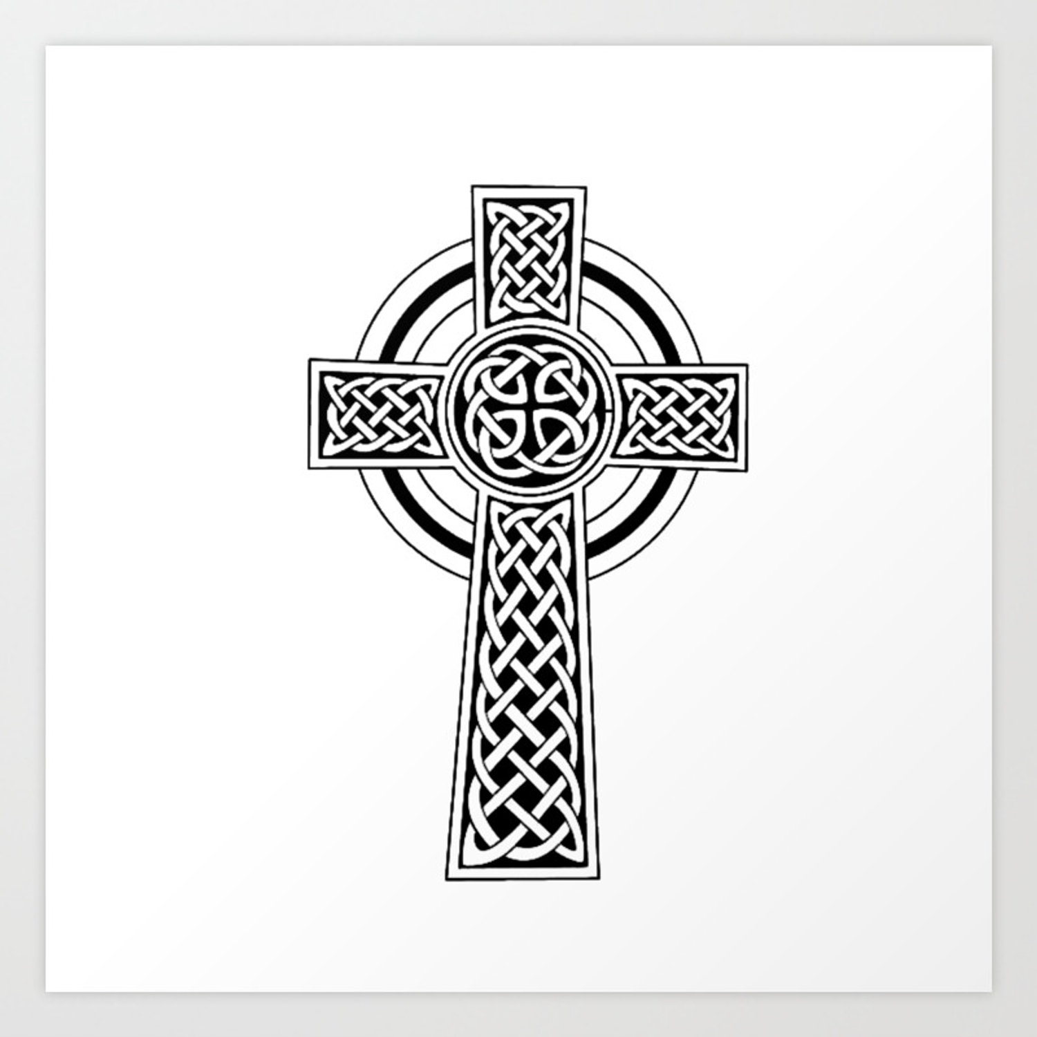 Celtic Knot Cross Tattoo Art Print Stilleskyggerart Society6 intended for sizing 1500 X 1500