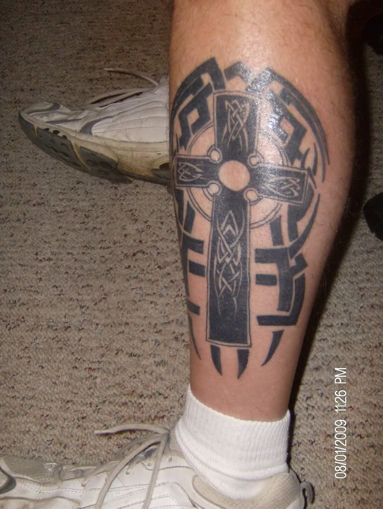 Celtic Tribal Leg Tattoos Tribal Celtic Cross Tattoo On Tattoos inside dimensions 770 X 1023
