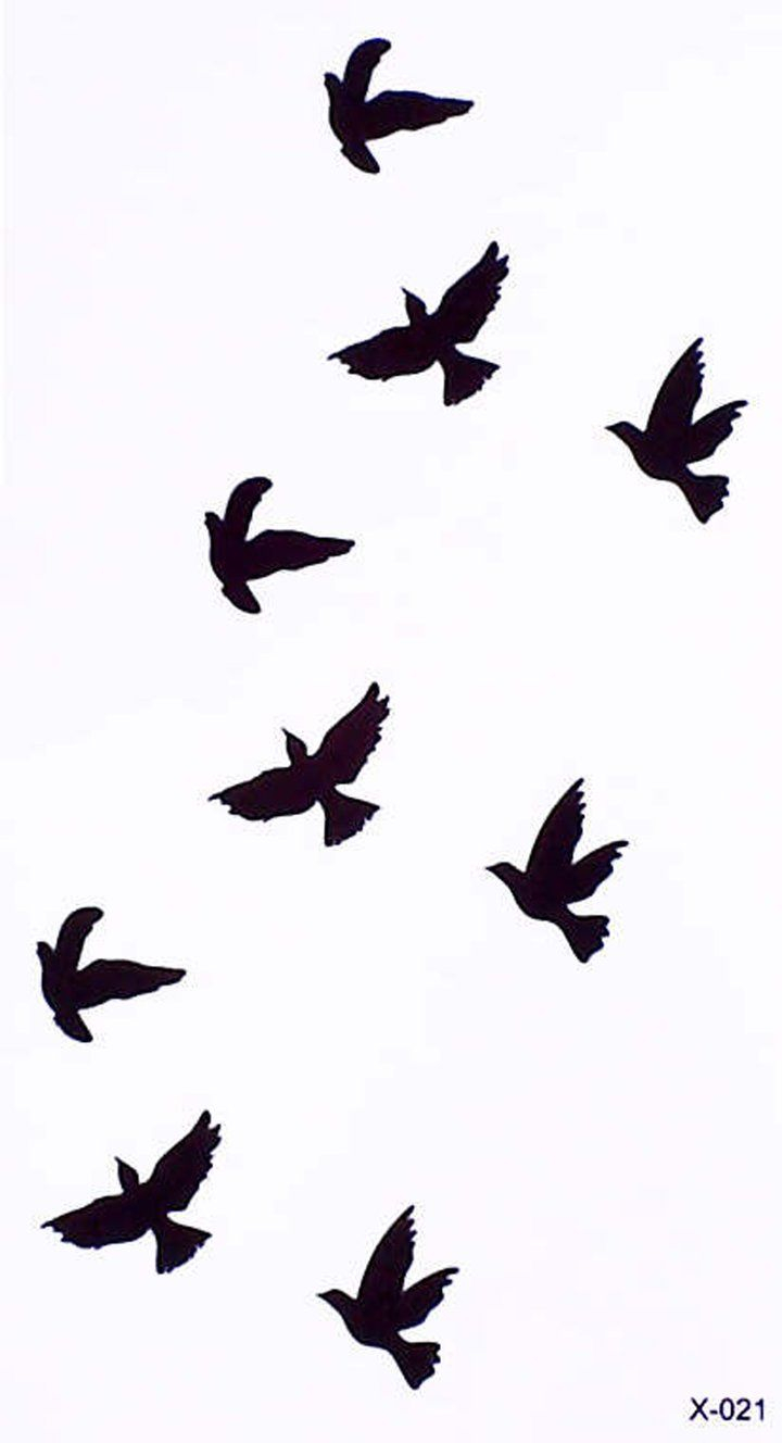Chenoa Flying Bird Sparrow Silhouette Temporary Tattoo Tetovania regarding measurements 720 X 1328