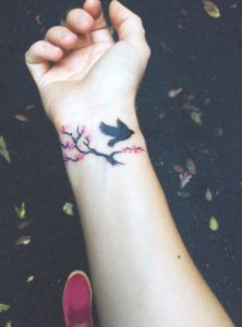 Cherry Blossom Branch With Bird Tattoo That I Had Done Today intended for proportions 840 X 1136