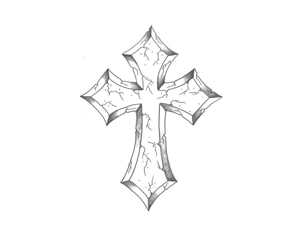 Christian Cross Sketch At Paintingvalley Explore Collection Of throughout proportions 1024 X 768