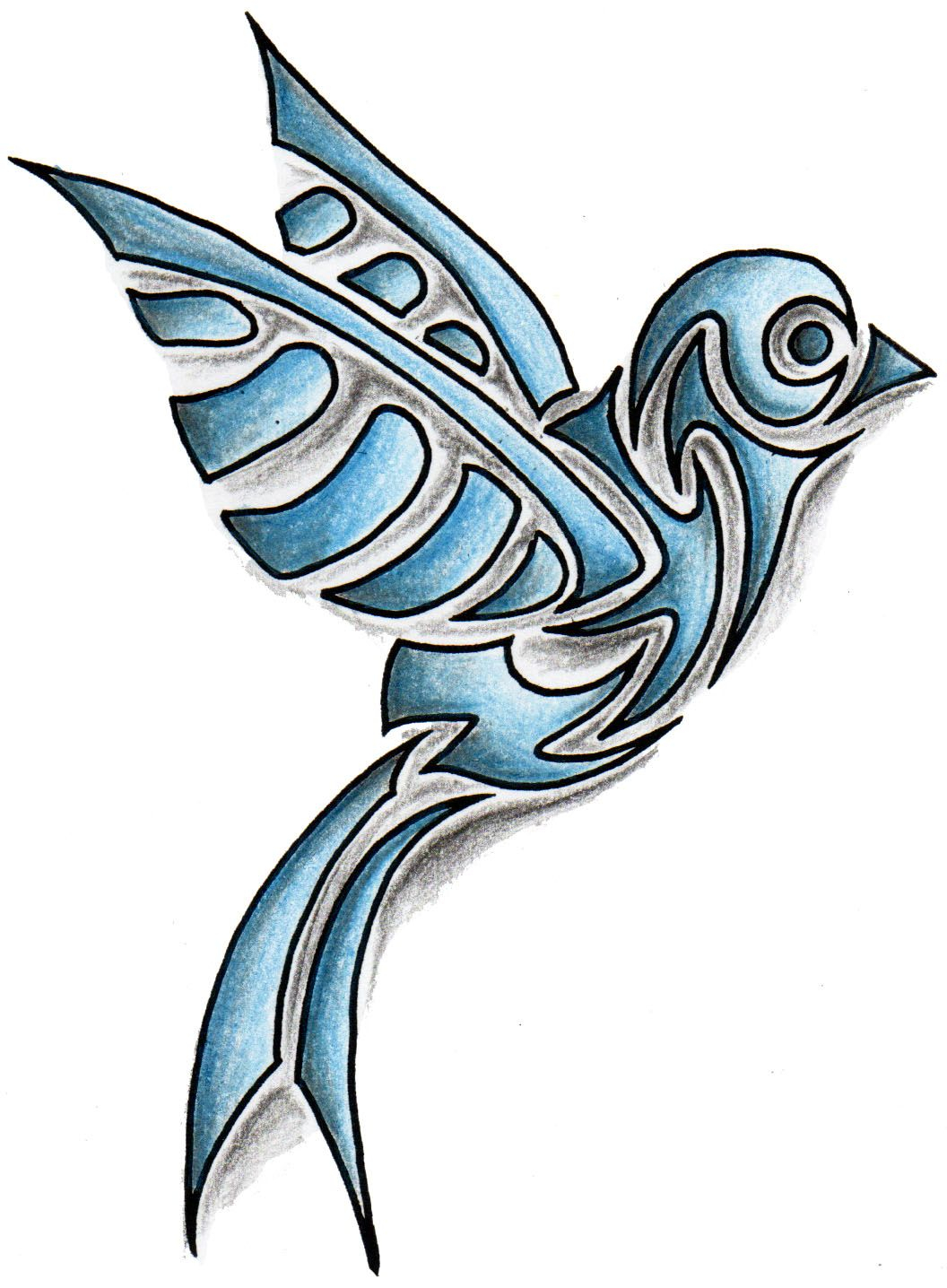 Coloured Tribal Bird Tattoo Design Tattoo Tattoodesign Bird regarding size 1056 X 1436