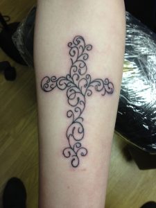 Cool Cross Scroll I Tattooed Lacys Tattoos Tattoos Cross for proportions 2448 X 3264