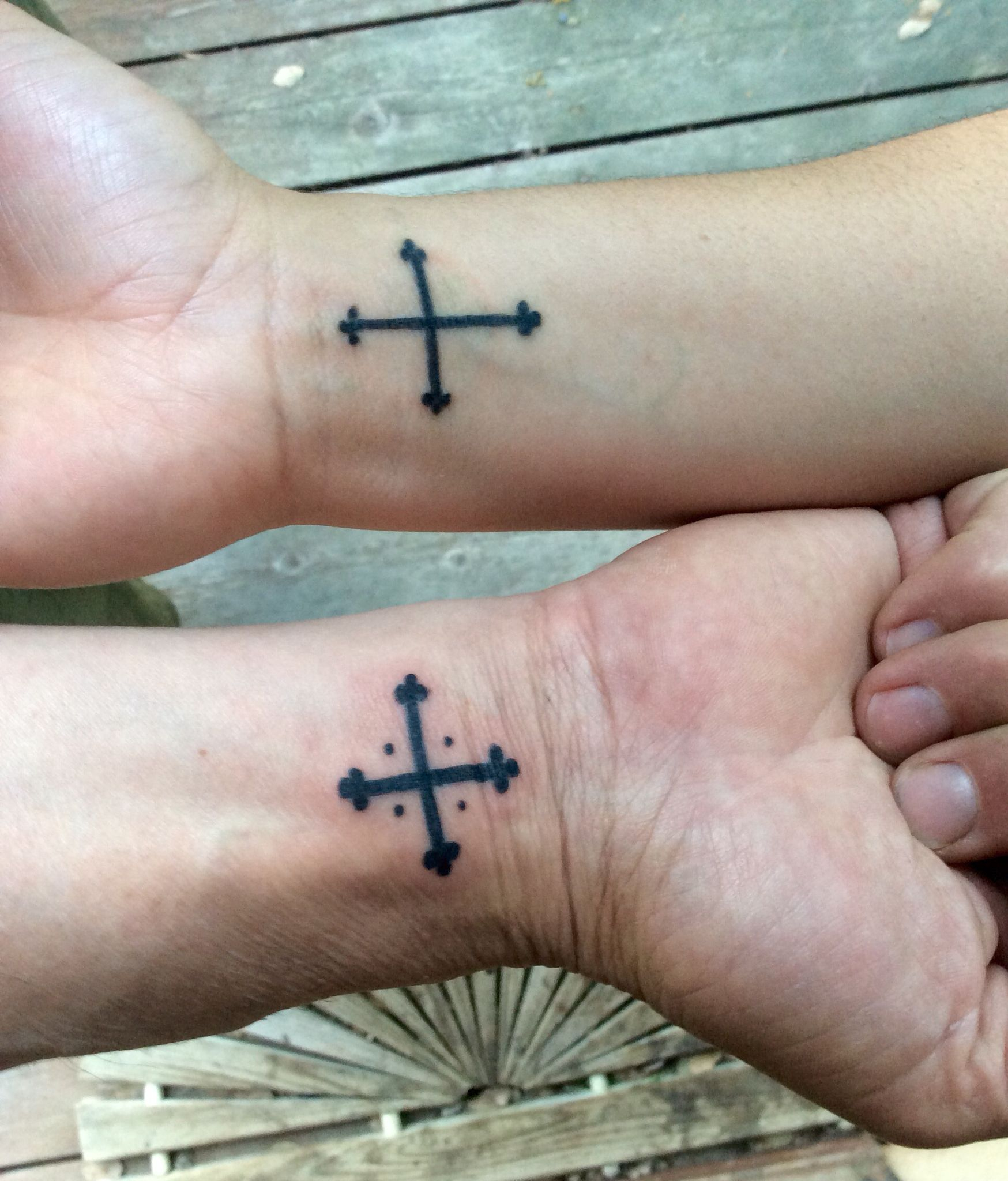 Coptic Cross Tattoo On The Inside Of The Right Hand Wrist Believers inside measurements 1748 X 2048