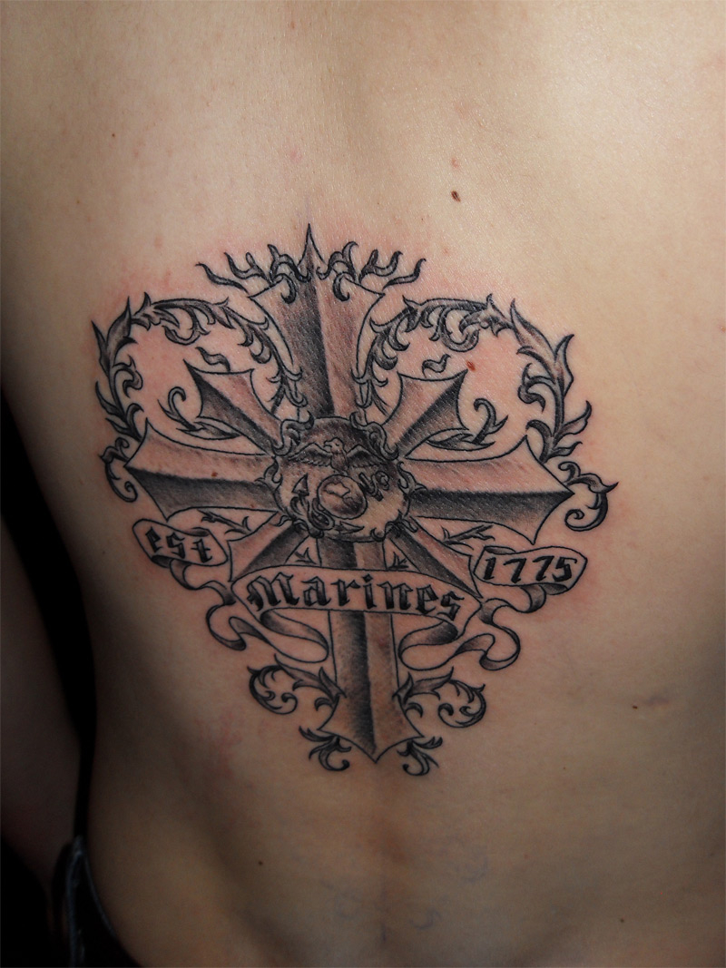 Cross And Ega Marine Corps Tattoos Tattoomagz Tattoo Designs regarding proportions 800 X 1067