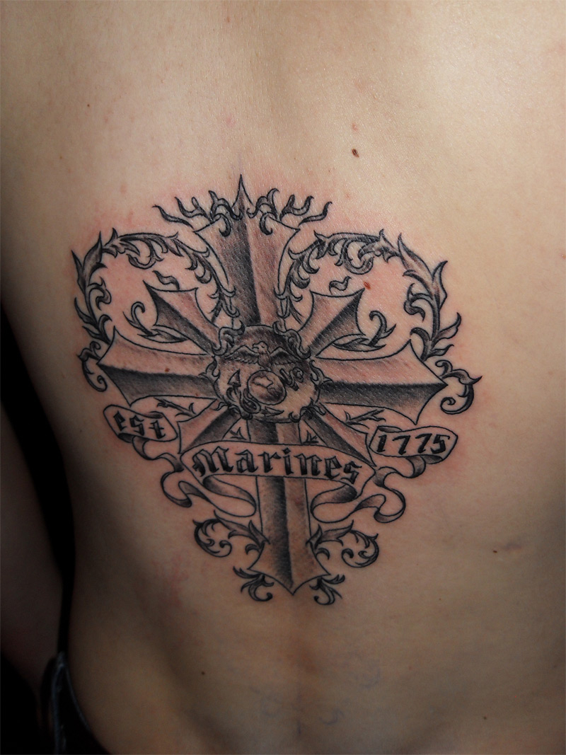 Cross And Ega Marine Corps Tattoos Tattoomagz Tattoo Designs throughout sizing 800 X 1067