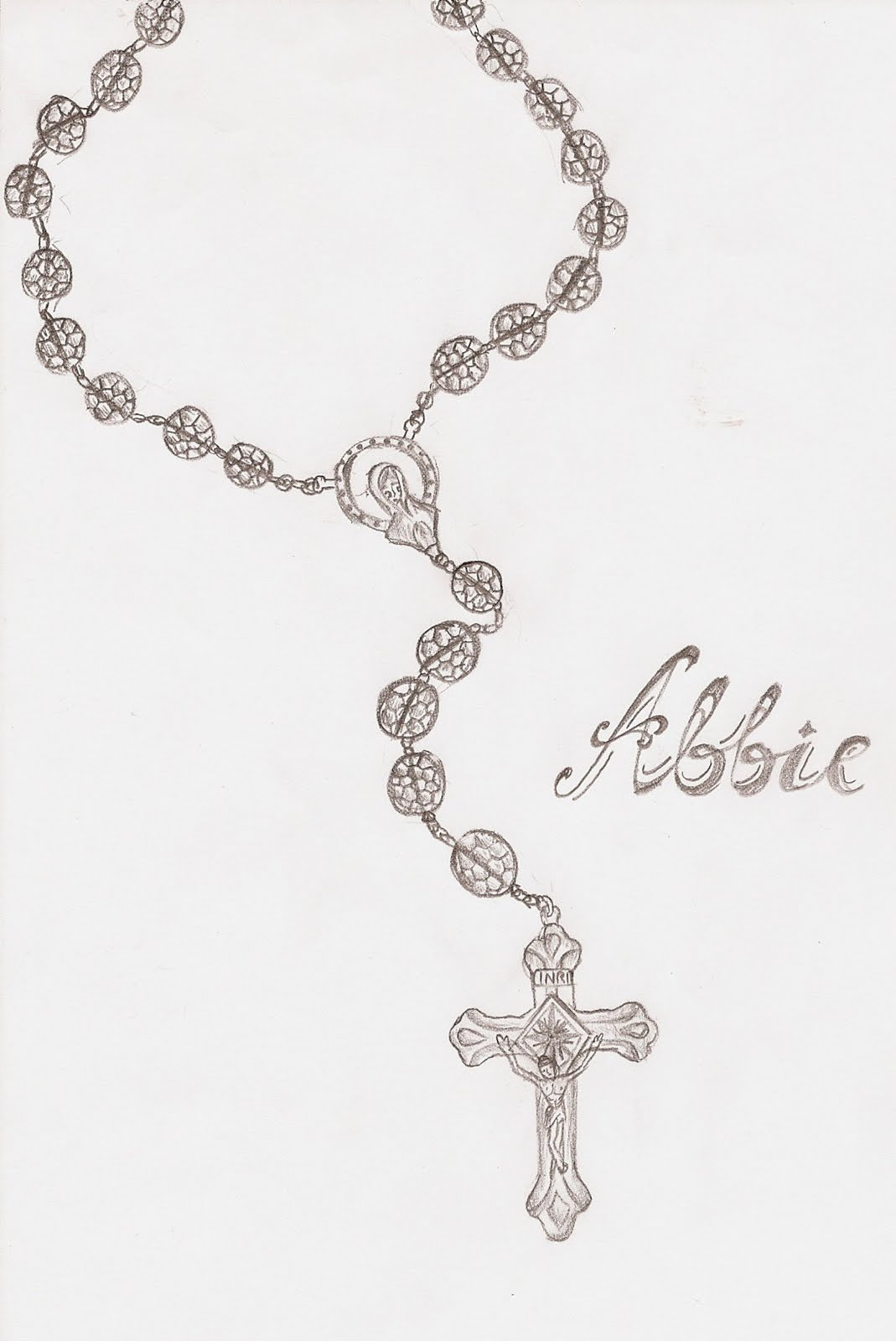 Cross And Rosary Beads Drawing with regard to measurements 1069 X 1600