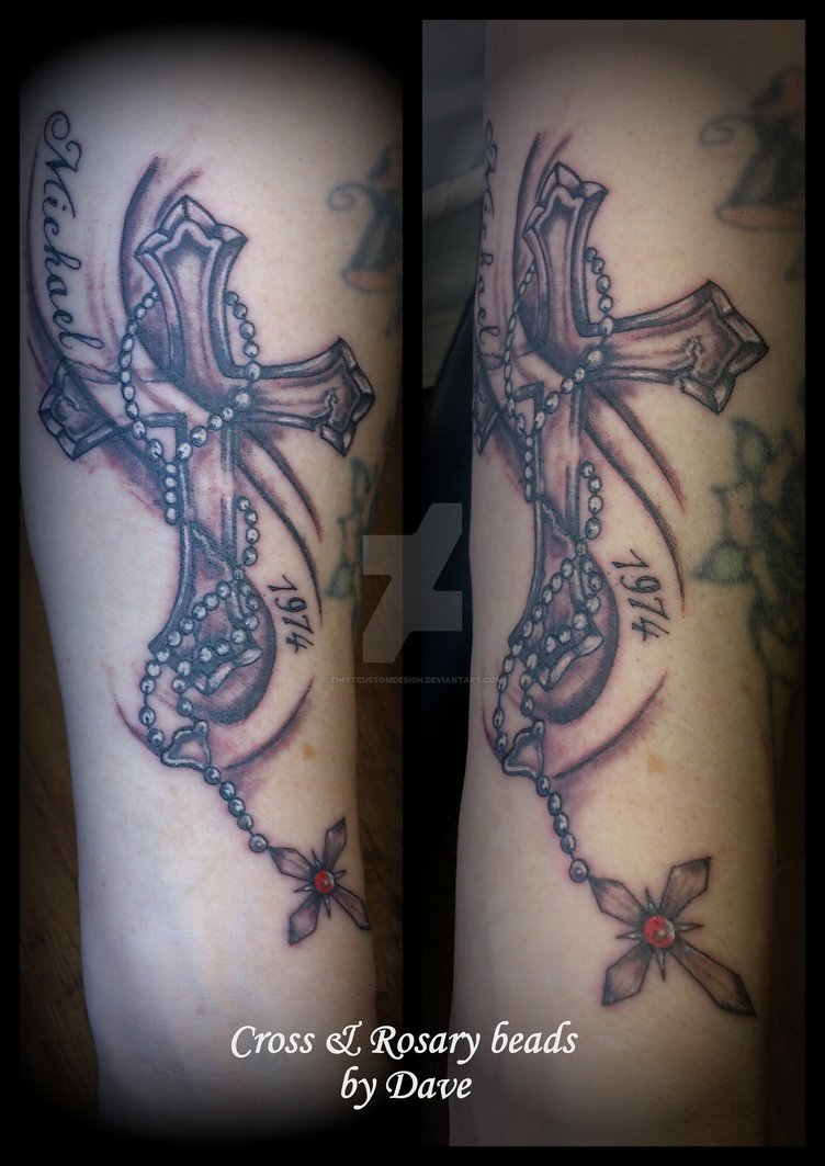 Cross And Rosary Beads Tattoo From The Heart Tinytcustomdesign pertaining to proportions 752 X 1063