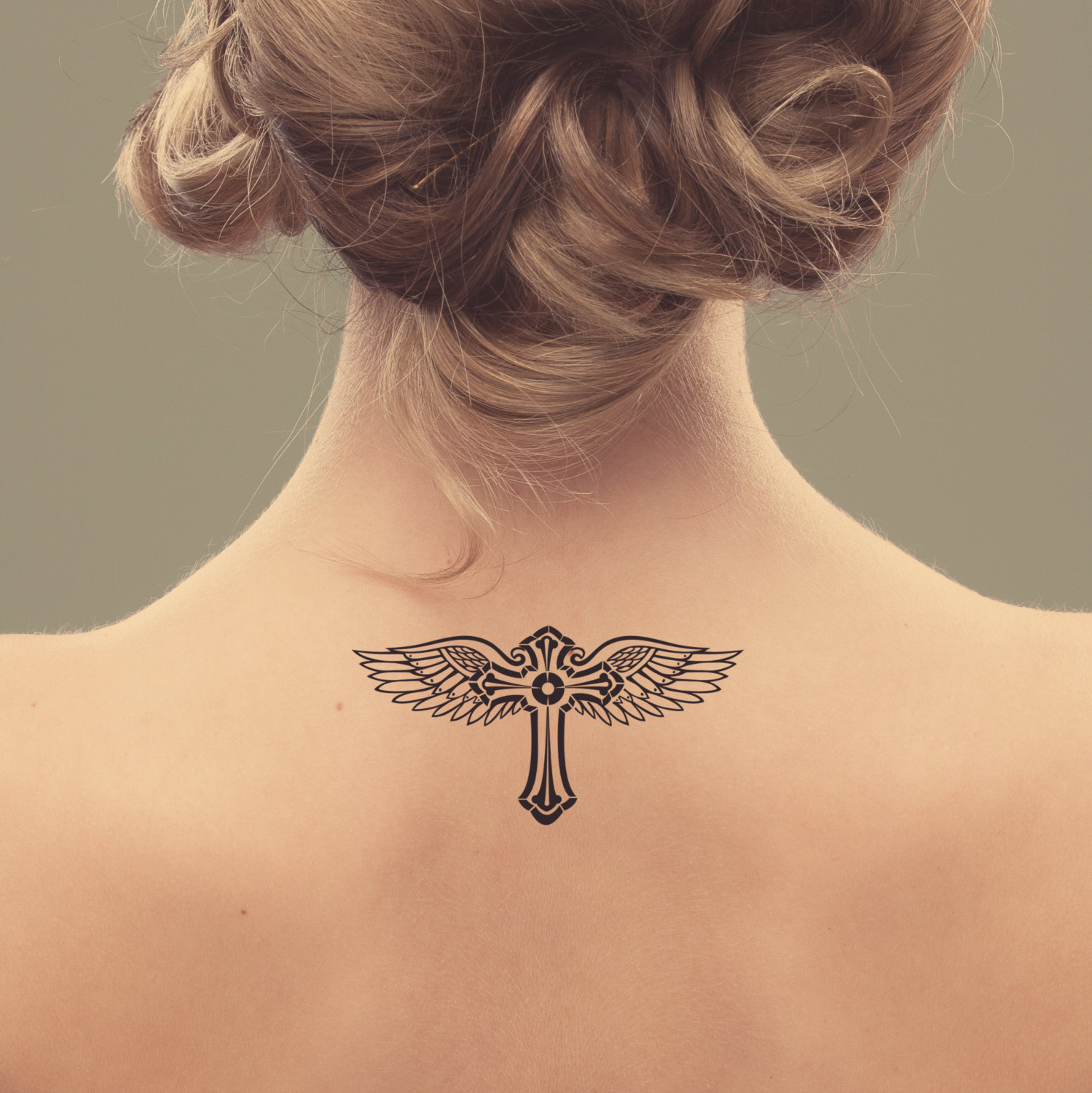 Cross And Wings Temporary Tattoo Tattoo Design Love Tattoo pertaining to sizing 1499 X 1500