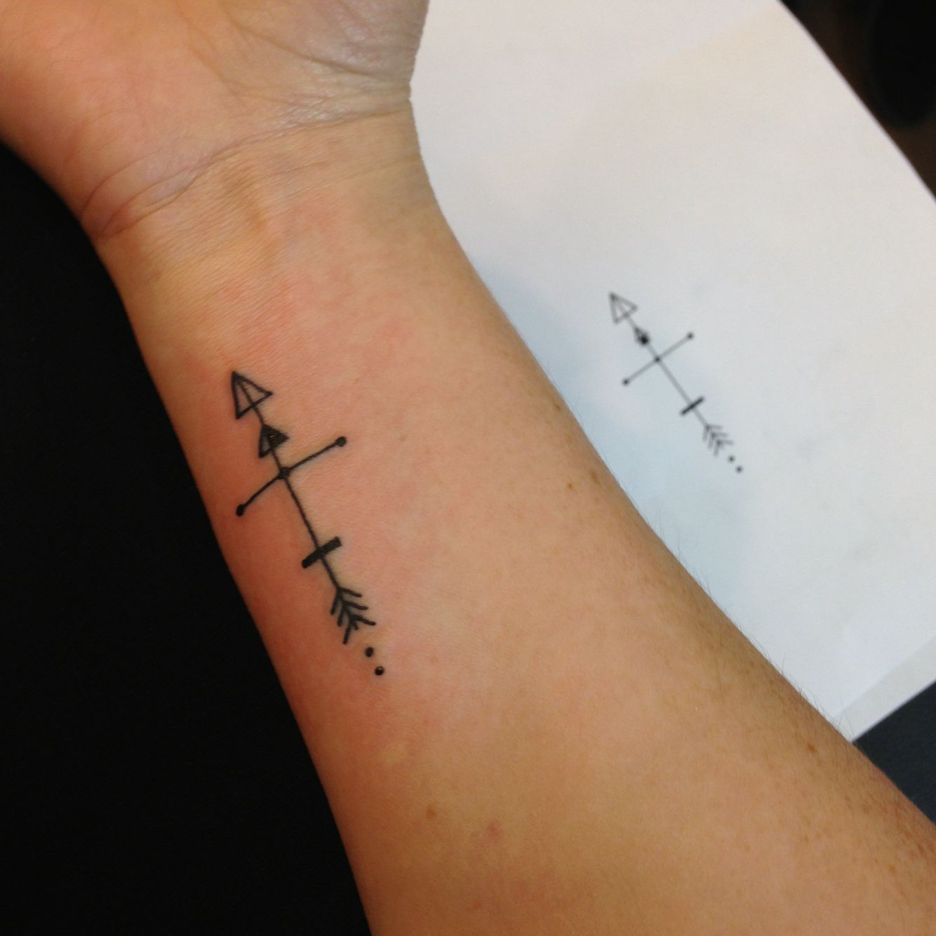 Cross Arrow Tattoo Custom Design Christinamh Ink Crossed for dimensions 1334 X 1334