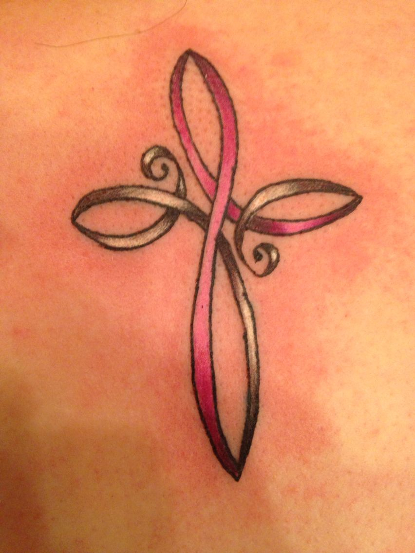Cross Breast Cancer Ribbon Tattoo Chuck Wynn At Inferno Studios for measurements 852 X 1136