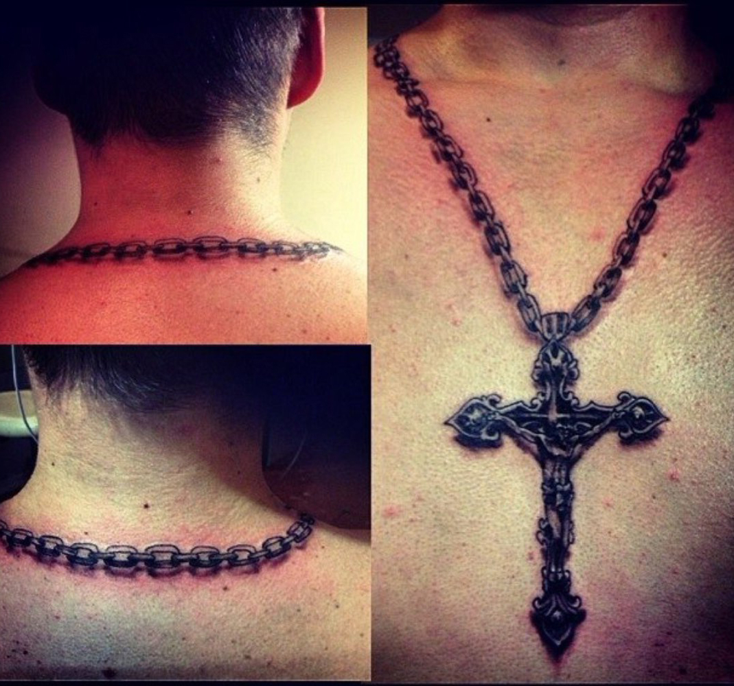 Cross Chain Realistic 3d Tattoo Best Tattoo Ideas Gallery intended for proportions 1069 X 1000