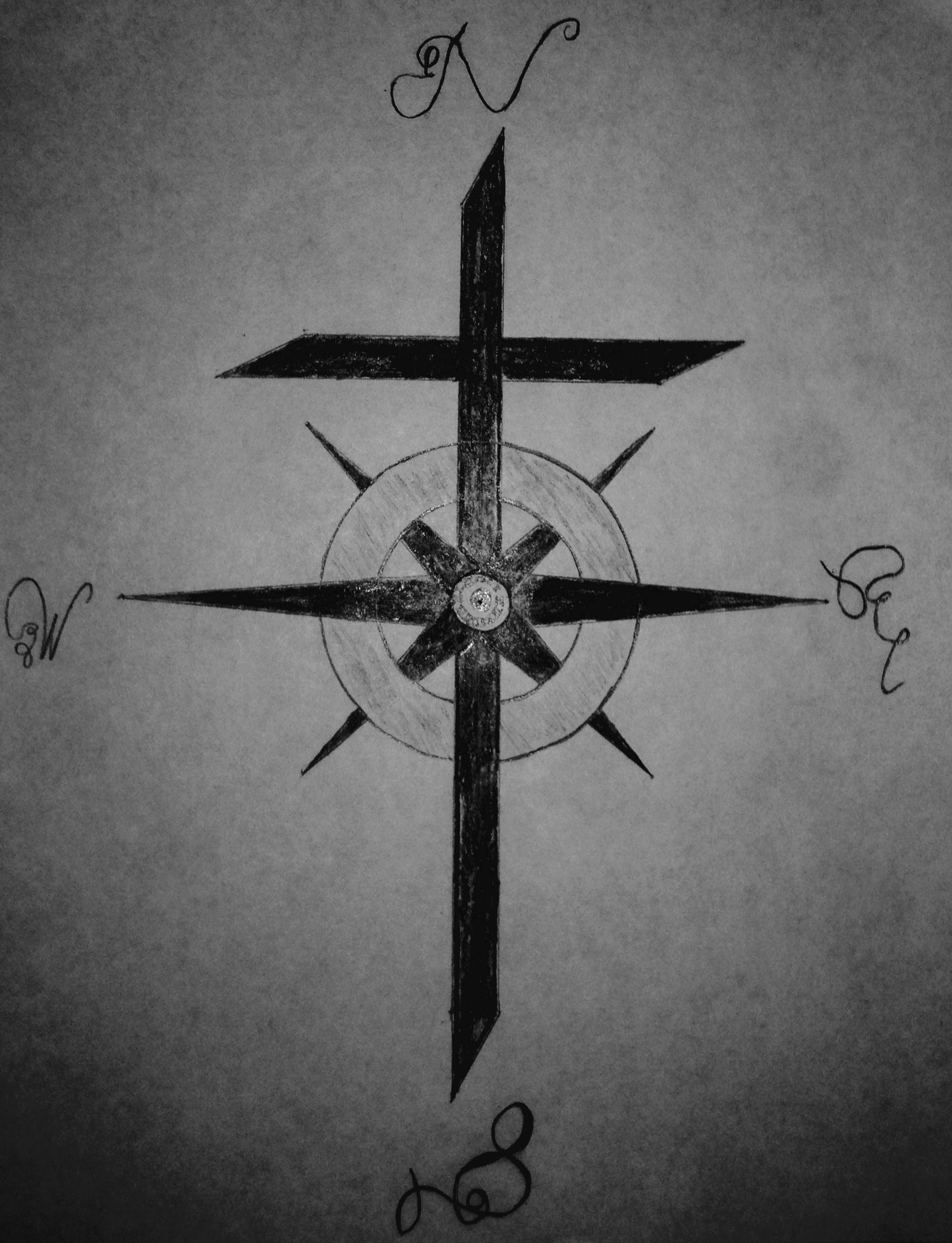 Cross Compass Tattoos Others Cross Tattoo Designs Compass in sizing 1752 X 2288