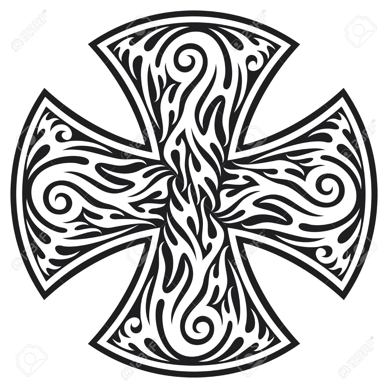 Cross Cross Tribal Tattoo Royalty Free Cliparts Vectors And Stock regarding sizing 1300 X 1300