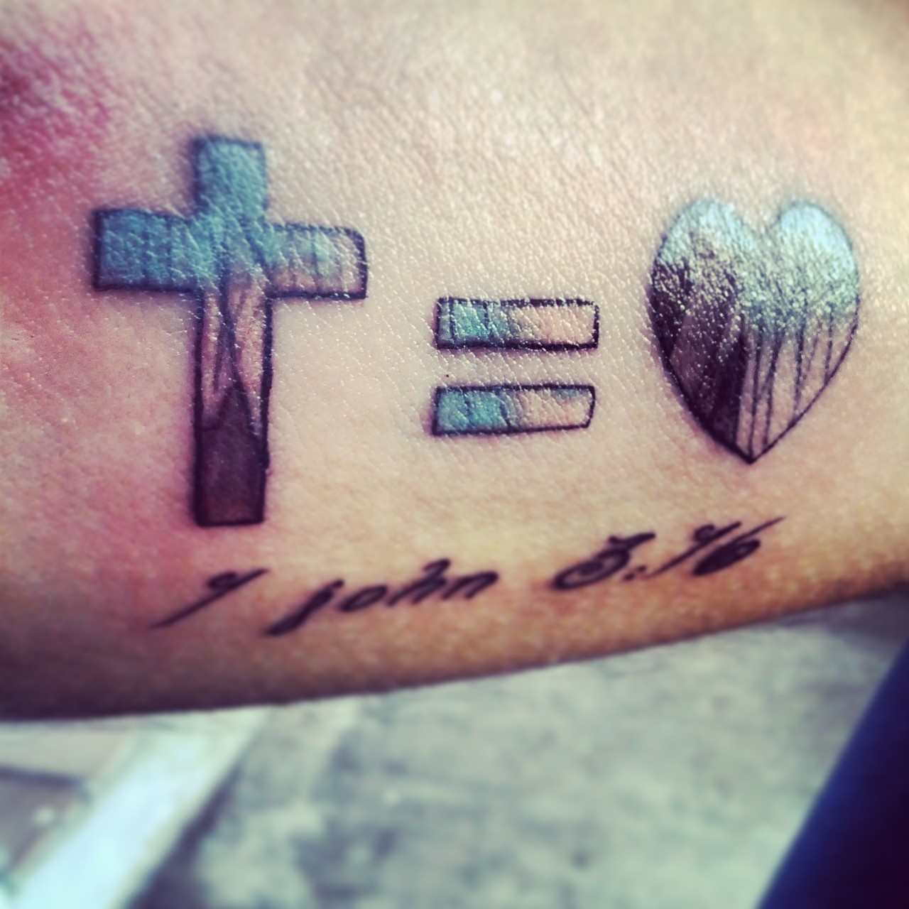 Cross Love Christian Tattoo On Arm throughout dimensions 1280 X 1280